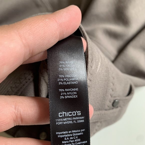 Chicos NWT The So Slimming Peyton Pant Basic Texas Taupe Tan Size 00 Short - Picture 7 of 8